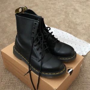 Dr. Marten Black 8 Eye Lace-Up Boot
